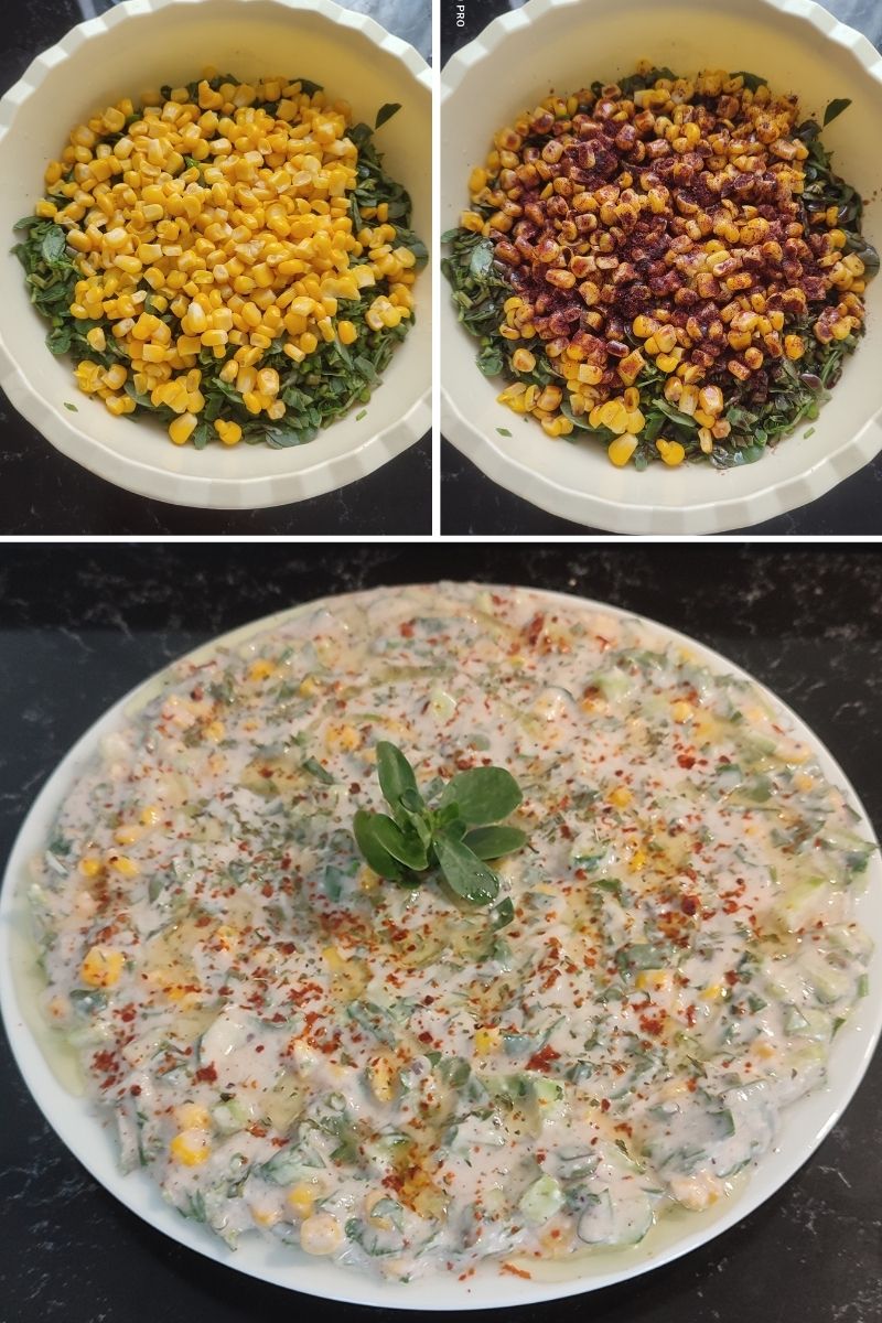 Süt Mısırlı Semizotlu Meze Tarifi - 1