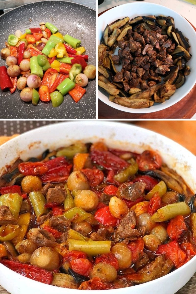 Fırında Patlıcanlı Et Güveci Tarifi - 3