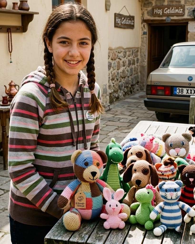 13 yaşındaki kızım, tığ işi ördüğü oyuncakları satmak için - 1