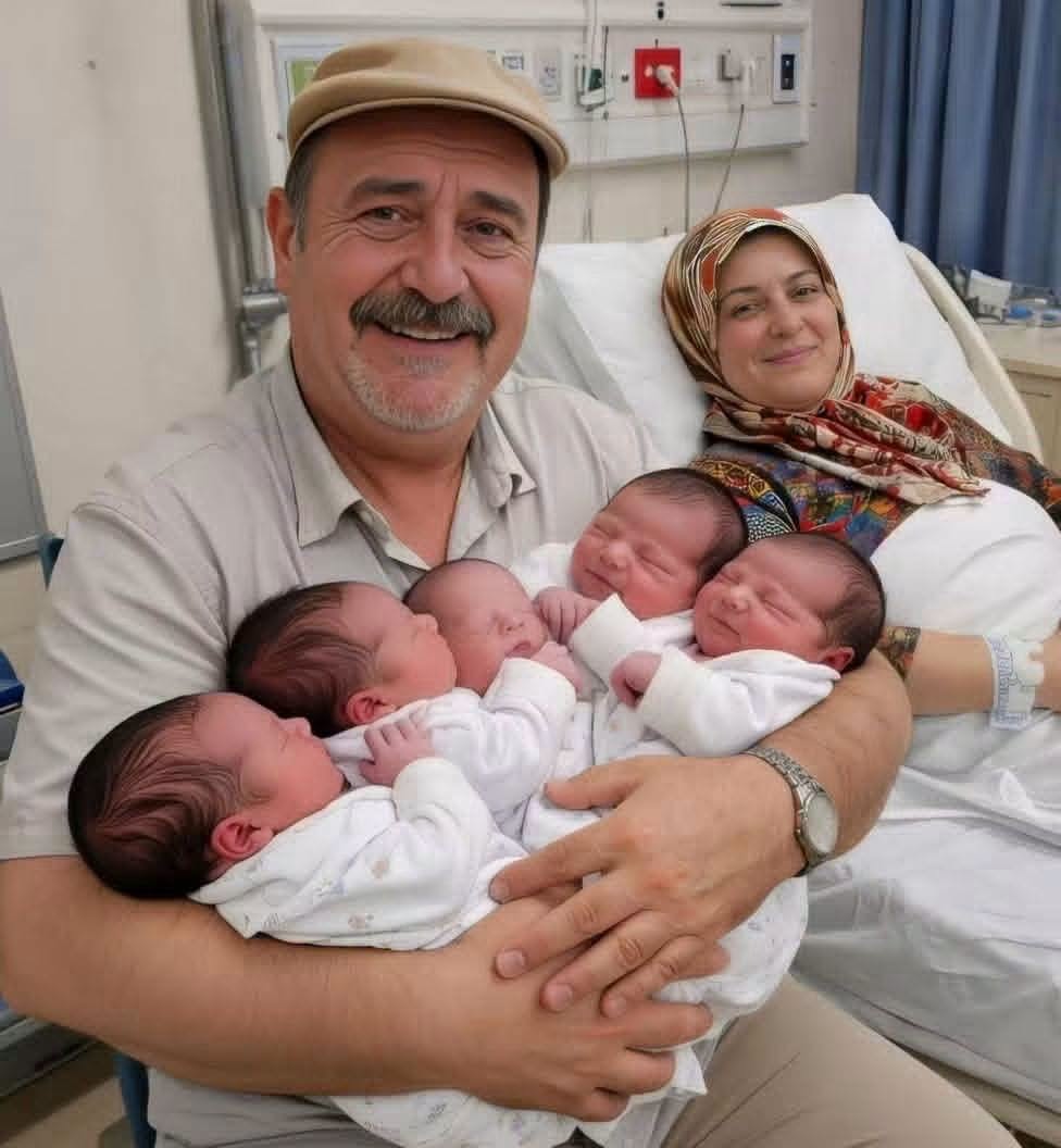 Hastanede Beşizlerini Kucağına Aldı - 2
