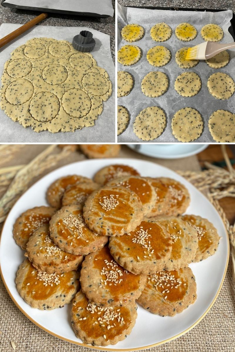 Susamlı Çörekotlu Tuzlu Kurabiye Tarifi - 3