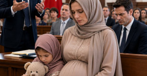 Hamile bir kadın, hakime boşanma talebinde bulundu