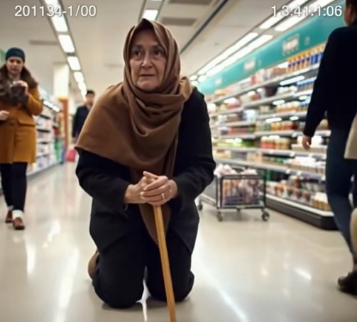 Yaşlı bir kadın süpermarketin ortasına düştü - 2