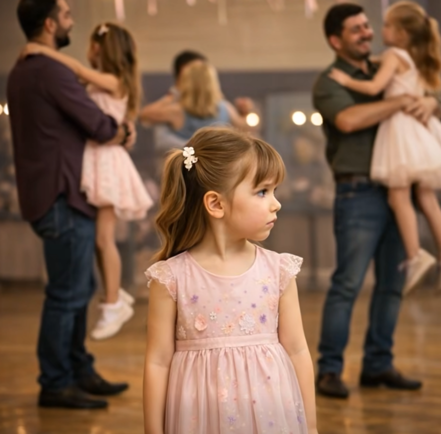Sınıf arkadaşları, babası baba-kız dansına gelemediği için 7 yaşındaki bir kızla alay etti - 1