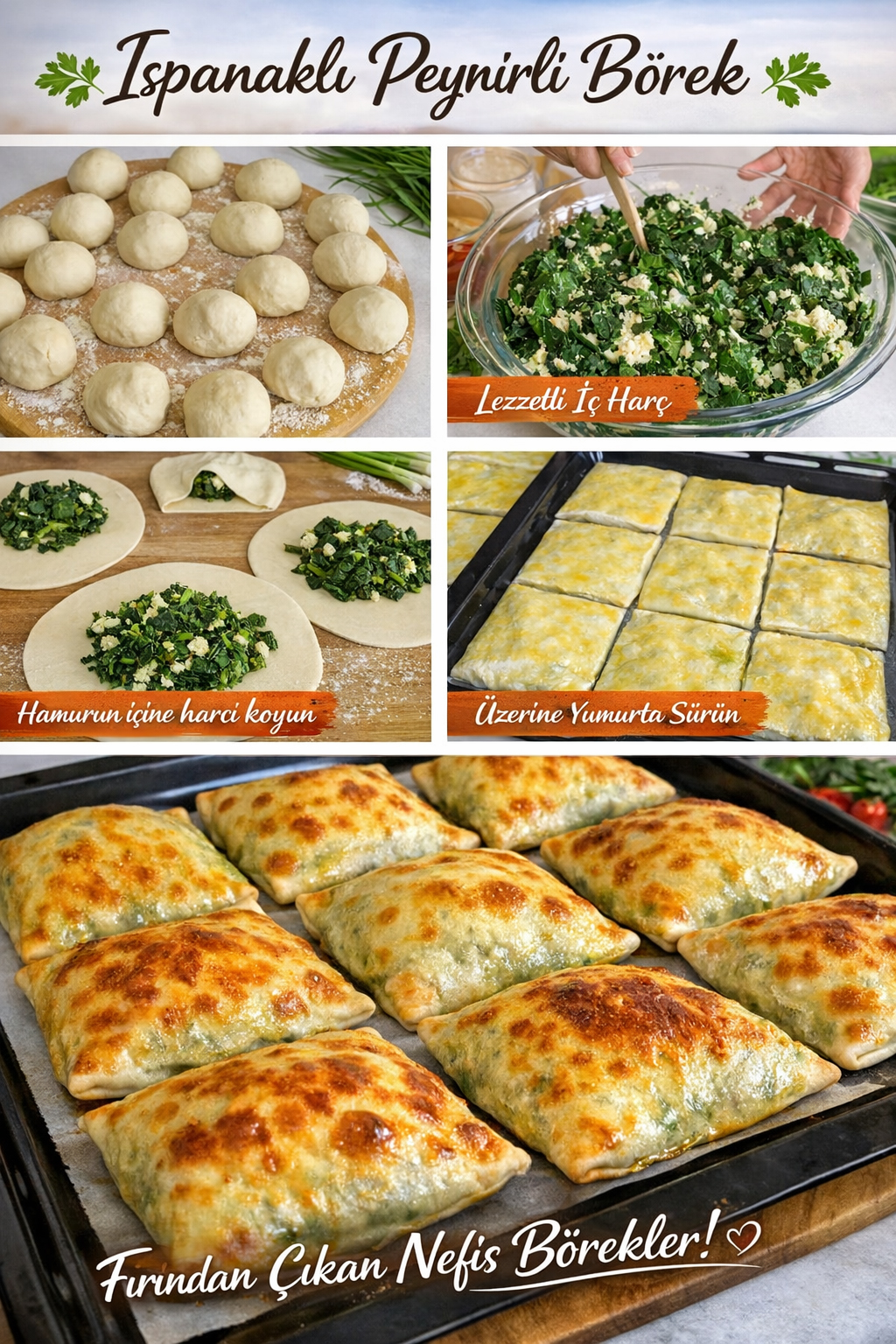 En Lezzetli En Kolay Çıtır Ispanaklı Börek Tarifi - 1