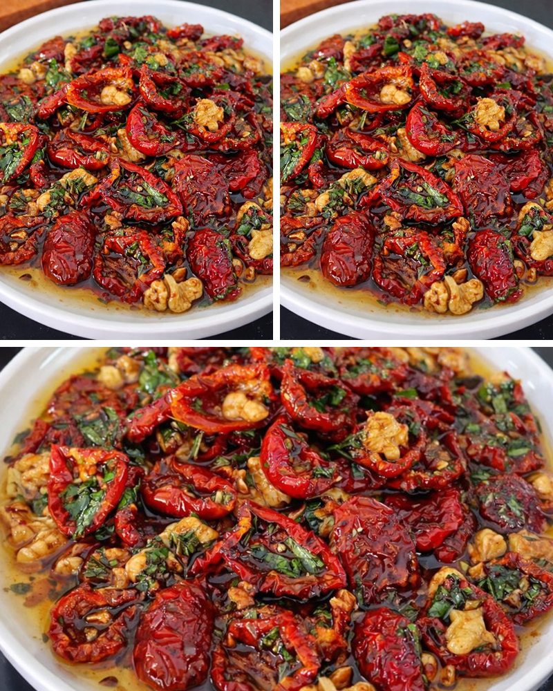 Kuru Domatesli Cevizli Zeytinyağlı Salata Tarifi - 2