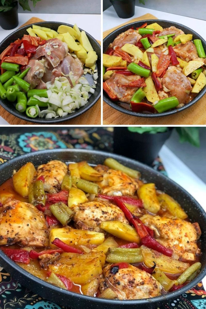 Fırında Soslu Sebzeli Tavuk Tarifi - 3